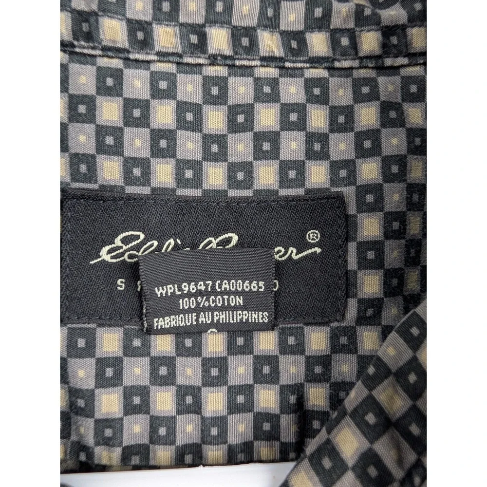 Banana Republic Mens‎ Button Down Shirt Large Gray Geometric Long Sleeve Cotton